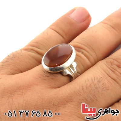 انگشتر عقیق یمنی تخت مردانه سنگین _کد:13075