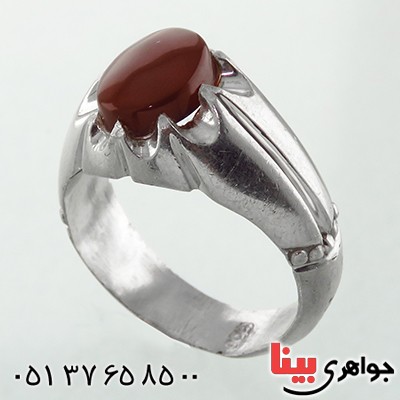 انگشتر عقیق یمنی مردانه خوشرنگ سنگین _کد:13077