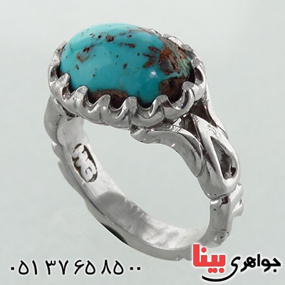 انگشتر فیروزه نیشابوری خوش رنگ صفوی _کد:13087