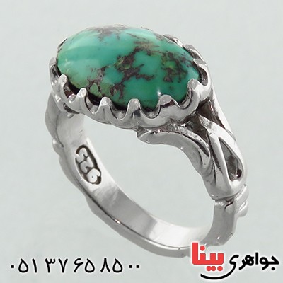 انگشتر فیروزه نیشابوری شجری صفوی خوش نقش _کد:13093