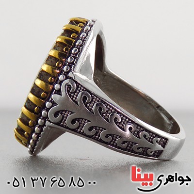 انگشتر فیروزه نیشابوری شجری درشت مدل عثمانی سلطان _کد:1801