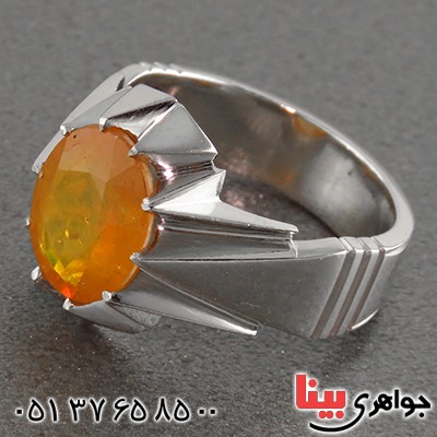 انگشتر یاقوت زرد مردانه فاخر زلال اشرافی (با شناسنامه بین المللی دیجیتال)_کد:1806