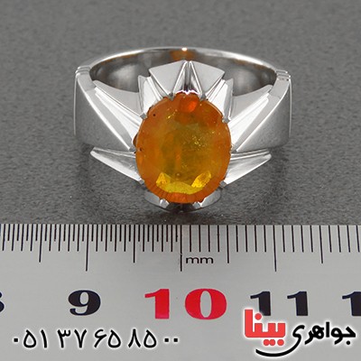 انگشتر یاقوت زرد مردانه فاخر زلال اشرافی (با شناسنامه بین المللی دیجیتال)_کد:1806