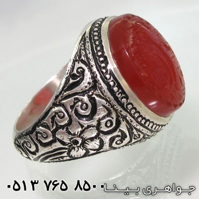 انگشتر عقیق یمنی سیاه قلم درشت