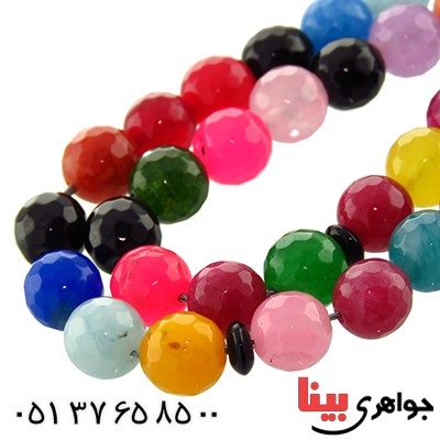 تسبیح عقیق و جید ام البنین (رنگارنگ)33 دانه ای عالی تراش _کد:13111