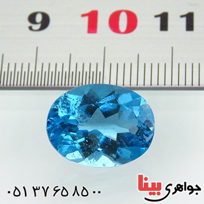 نگین انگشتر توپاز آبی زلال تک درشت _کد:13116