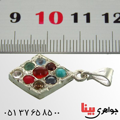 گردنبند چند جواهر عقیق یمنی لوزی با حرز امام جواد _کد:13126