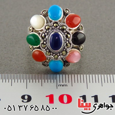 انگشتر حدید مارکازیت رنگین کمان درجه یک _کد:13137