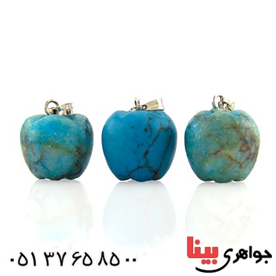 گردنبند فیروزه هیمالیا تراش سیب _کد:13141
