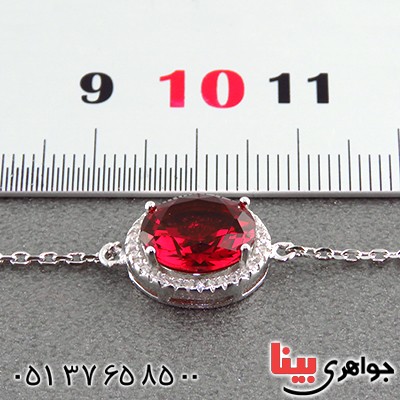 دستبند یاقوت سرخ سوارسکی زنانه رودیوم مدل مهرسا _کد:13143