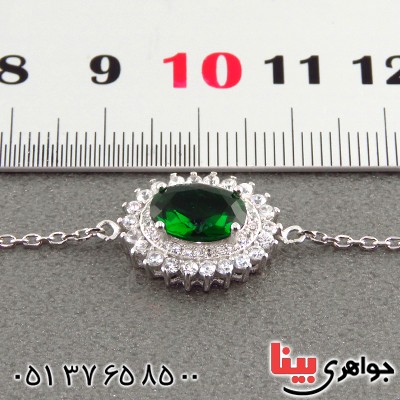 دستبند زمرد سوارسکی زنانه رودیوم مدل مهتا _کد:13159