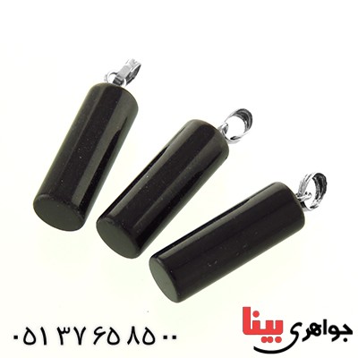 گردنبند عقیق سیاه (اونیکس) استوانه ای _کد:13167