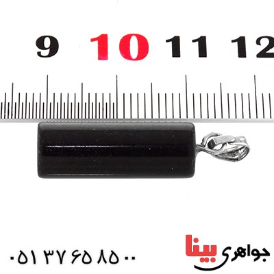 گردنبند عقیق سیاه (اونیکس) استوانه ای _کد:13167