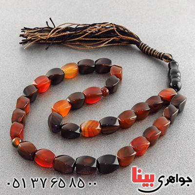 تسبیح عقیق سلیمانی درشت 33 دانه ای تراش خاص _کد:13169