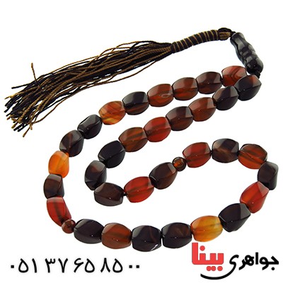 تسبیح عقیق سلیمانی درشت 33 دانه ای تراش خاص _کد:13169