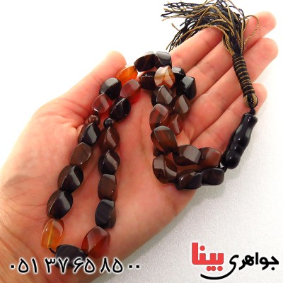 تسبیح عقیق سلیمانی درشت 33 دانه ای تراش خاص _کد:13169