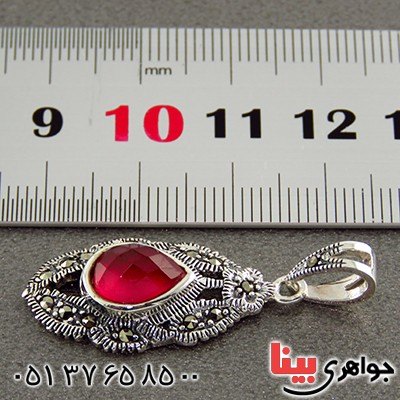 گردنبند یاقوت سرخ آلمانی تراشدار عالی زنانه _کد:13170