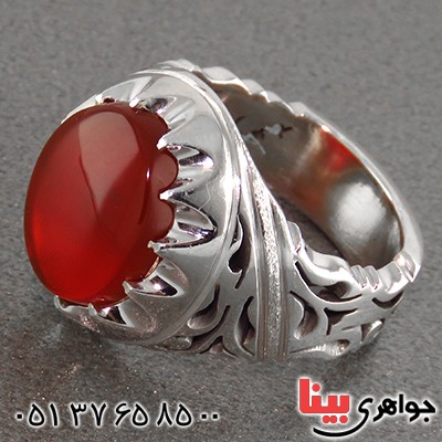 انگشتر عقیق یمنی ناب درشت مردانه خاص (با شناسنامه بین المللی دیجیتال) _کد:1818