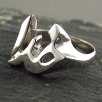 انگشتر نقره رودیوم طرح خدا سه بعدی 