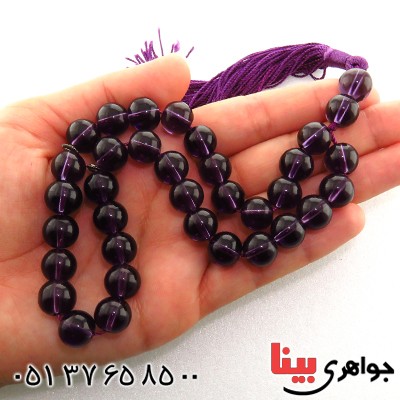 تسبیح آمتیست 33 دانه ای درشت خوشرنگ _کد:13204