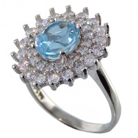 انگشتر توپاز زنانه رودیوم مدل نینا 