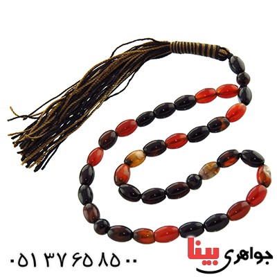 تسبیح عقیق سلیمانی 33 دانه ای هلی خوشرنگ _کد:13216