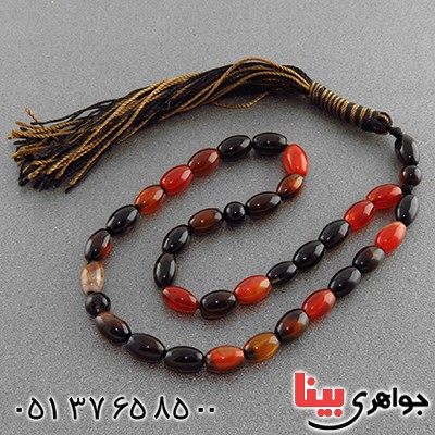 تسبیح عقیق سلیمانی 33 دانه ای هلی خوشرنگ _کد:13216