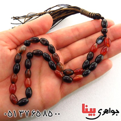 تسبیح عقیق سلیمانی 33 دانه ای هلی خوشرنگ _کد:13216