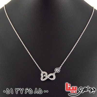 سینه ریز نقره رودیوم زنانه طرح قلب بی نهایت _کد:13221