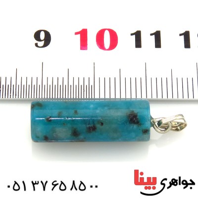 گردنبند فیروزه هیمالیا تراش استوانه ای _کد:13237