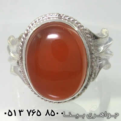 انگشتر عقیق زرد شرف الشمس یمنی کنار اشک