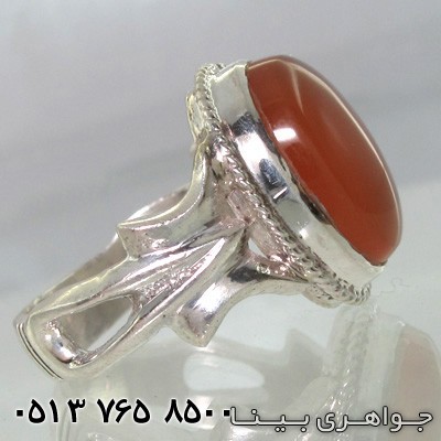 انگشتر عقیق زرد شرف الشمس یمنی کنار اشک