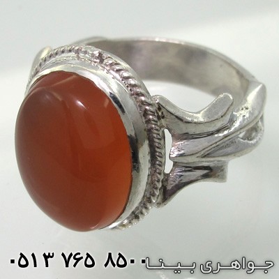 انگشتر عقیق زرد شرف الشمس یمنی کنار اشک