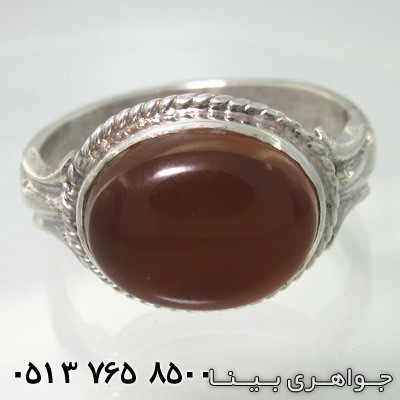 انگشتر عقیق زرد شرف الشمس یمنی دور پیچ افقی