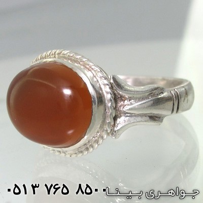 انگشتر عقیق زرد شرف الشمس یمنی دور پیچ افقی