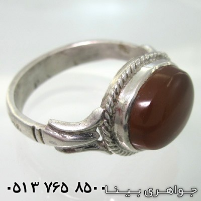 انگشتر عقیق زرد شرف الشمس یمنی دور پیچ افقی