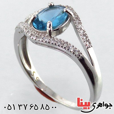 انگشتر توپاز زنانه رودیوم مدل چشم _کد:13291