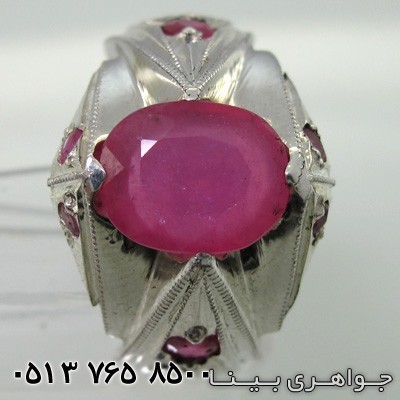 انگشتر یاقوت سرخ هفت نگین