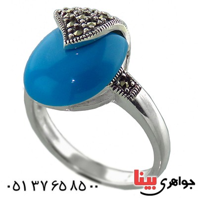 انگشتر حدید زنانه مارکازیت درجه یک طرح فیروزه _کد:13300