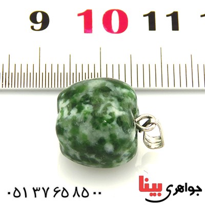 گردنبند عقیق خزه ای  تراش سیب _کد:13301