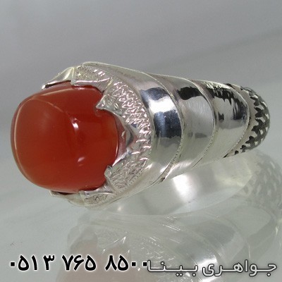 انگشتر عقیق یمنی هشت چنگ پله ای