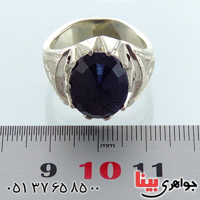 انگشتر یاقوت کبود مردانه تراش ترکیبی خاص _کد:1827