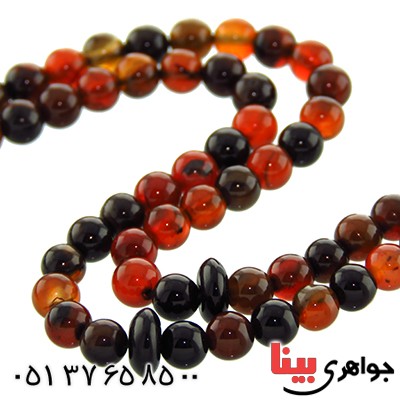 تسبیح عقیق سلیمانی 101 دانه ای خوشرنگ کروی _کد:13317