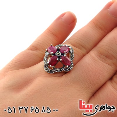 انگشتر یاقوت سرخ زنانه درجه یک درشت فاخر _کد:13326