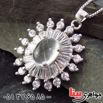 گردنبند در نجف زنانه رودیوم درشت مدل شمس _کد:13343