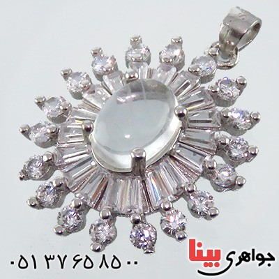 گردنبند در نجف زنانه رودیوم درشت مدل شمس _کد:13343