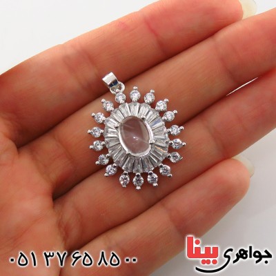 گردنبند در نجف زنانه رودیوم درشت مدل شمس _کد:13343