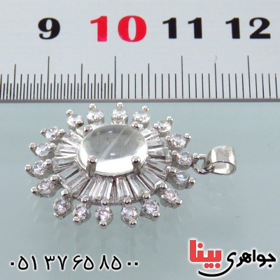 گردنبند در نجف زنانه رودیوم درشت مدل شمس _کد:13343