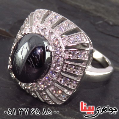 انگشتر حدید صینی هفت جلاله زنانه رودیوم درشت فاخر _کد:13344