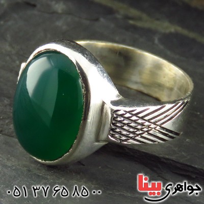انگشتر عقیق سبز علوی مردانه همراه با حرز امام جواد و تربت کربلا_کد:13346